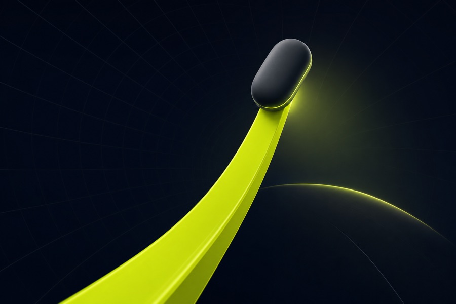 Abstract illustration of a rising game trajectory